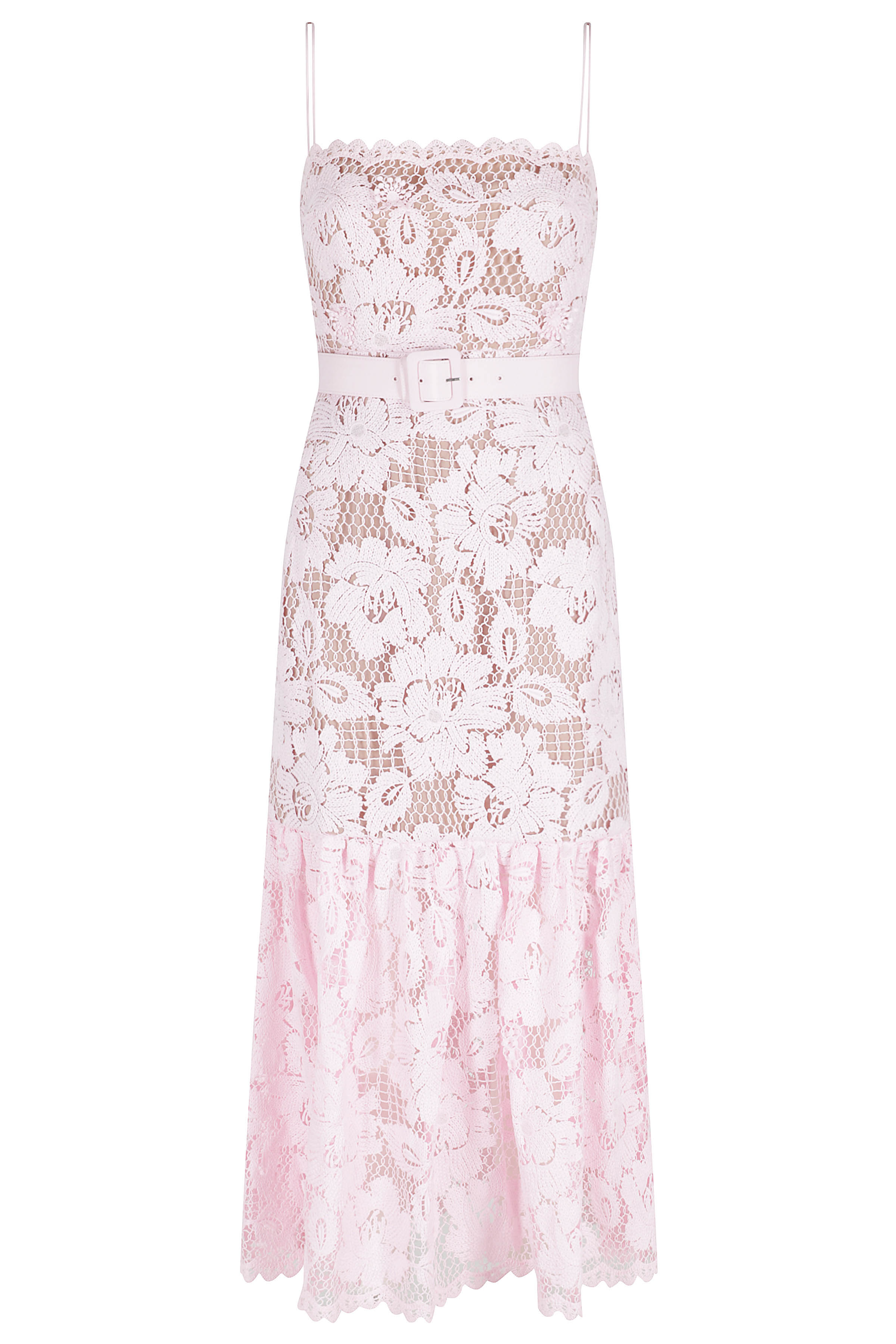 Self- Portrait Women's Pink & Purple Lace Midi Dress Poliammide Abito