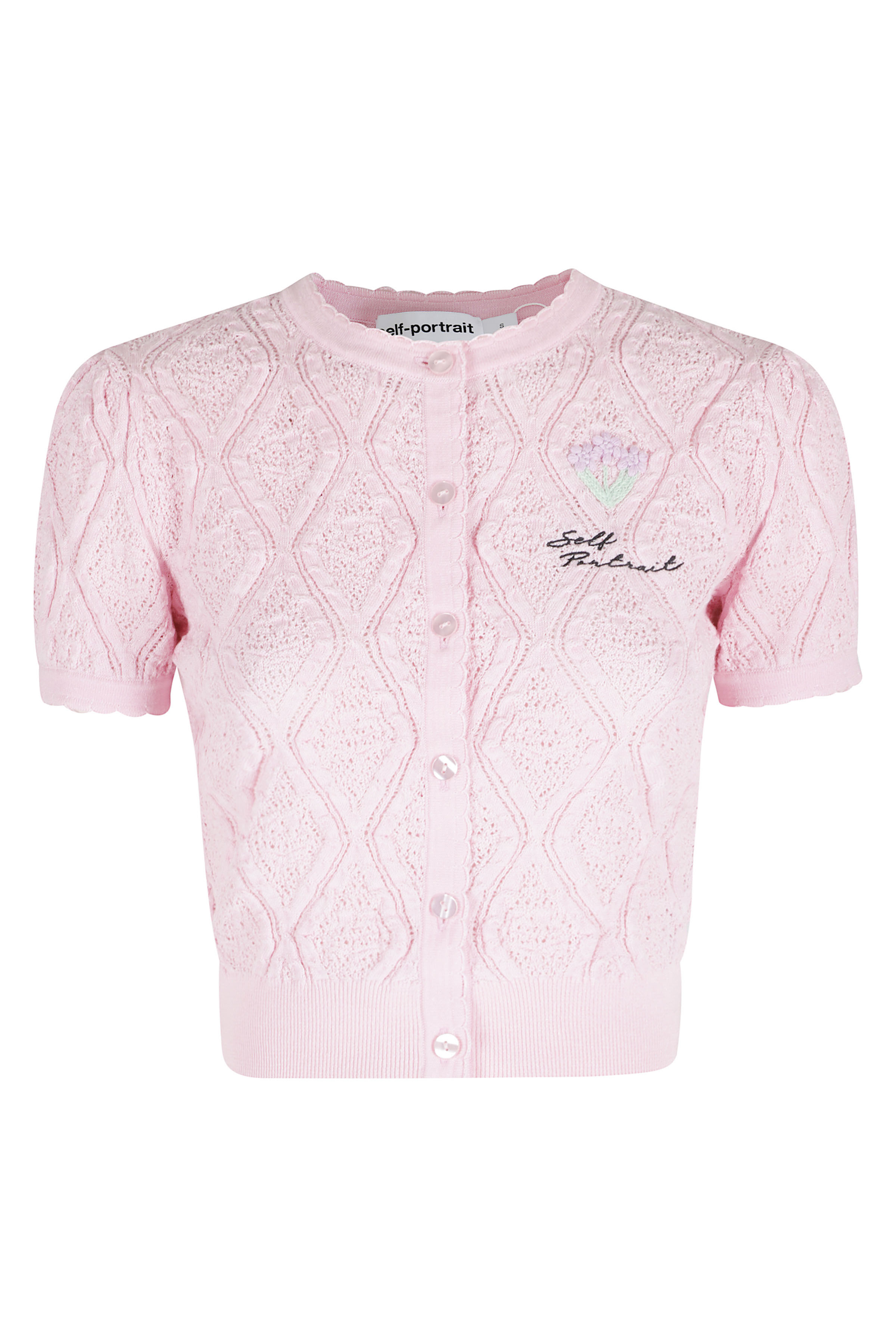 Self- Portrait Women's Pink & Purple Pointelle Knit Top