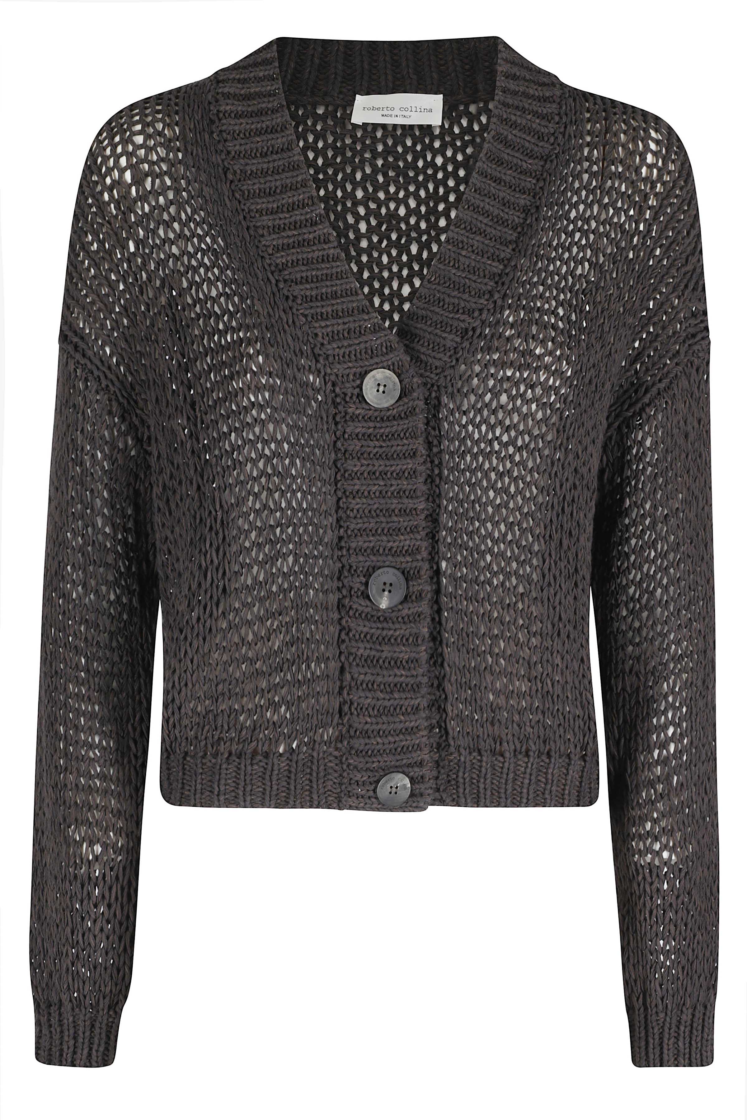Roberto Collina Women's Brown Cardigan Ml Cotone Poliammide Maglia