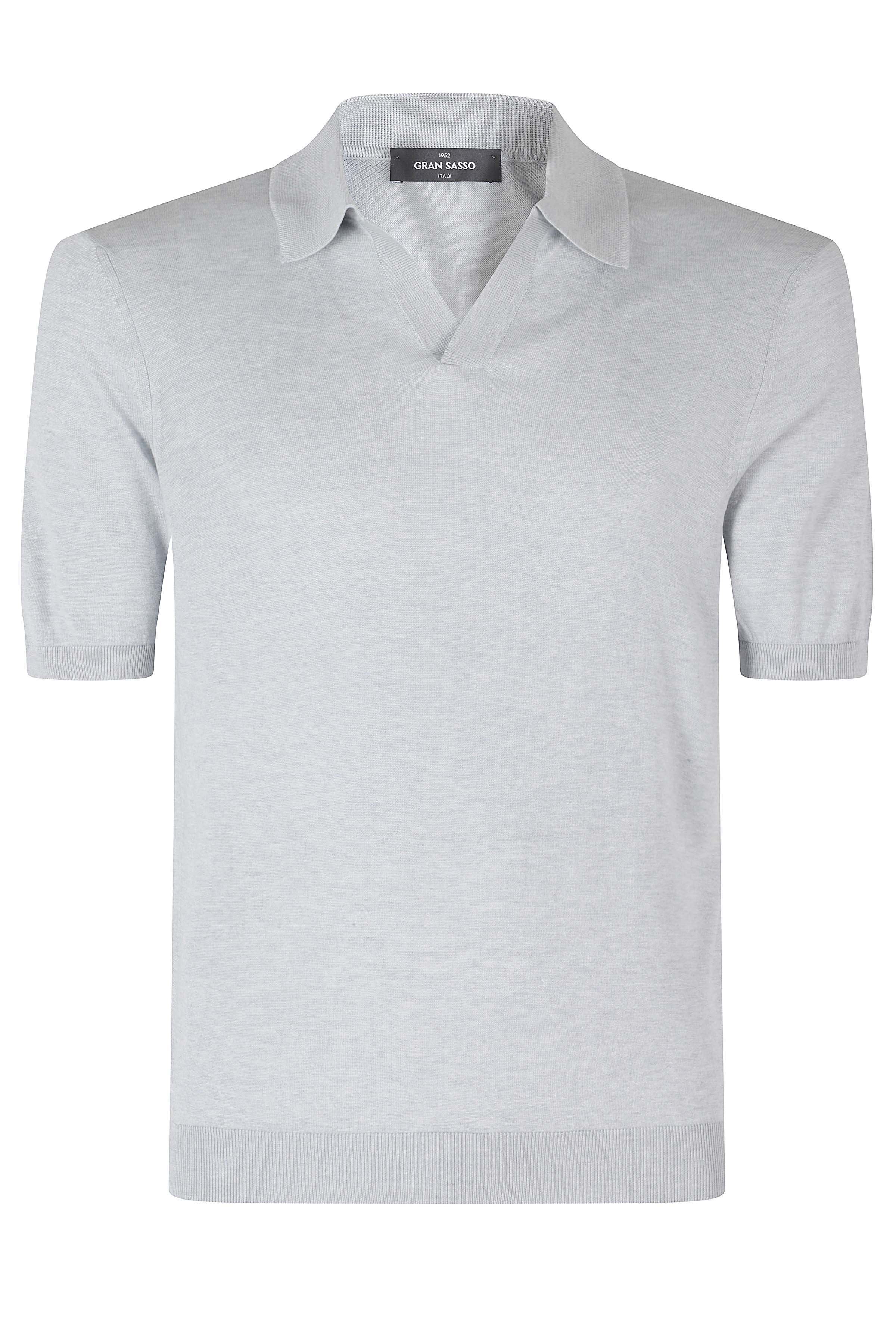 Gran Sasso Men's Grey Polo Maglia Skipper Seta Silk