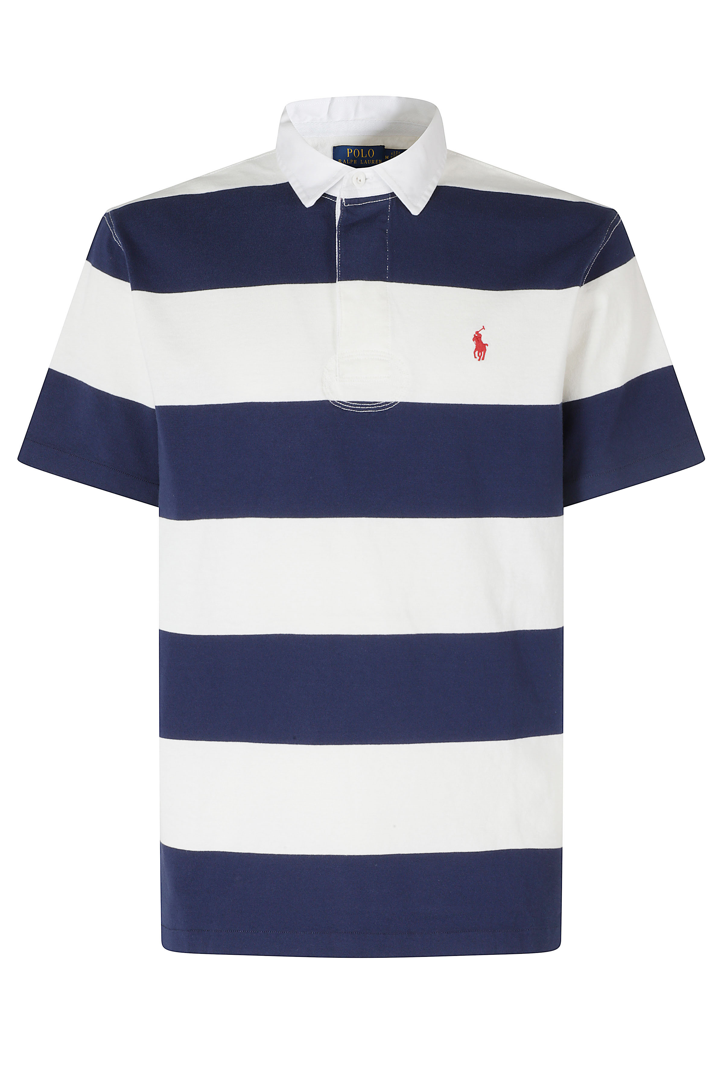 Polo Ralph Lauren Men's Blue Short Sleeve Knit Rugby Cotone Polo