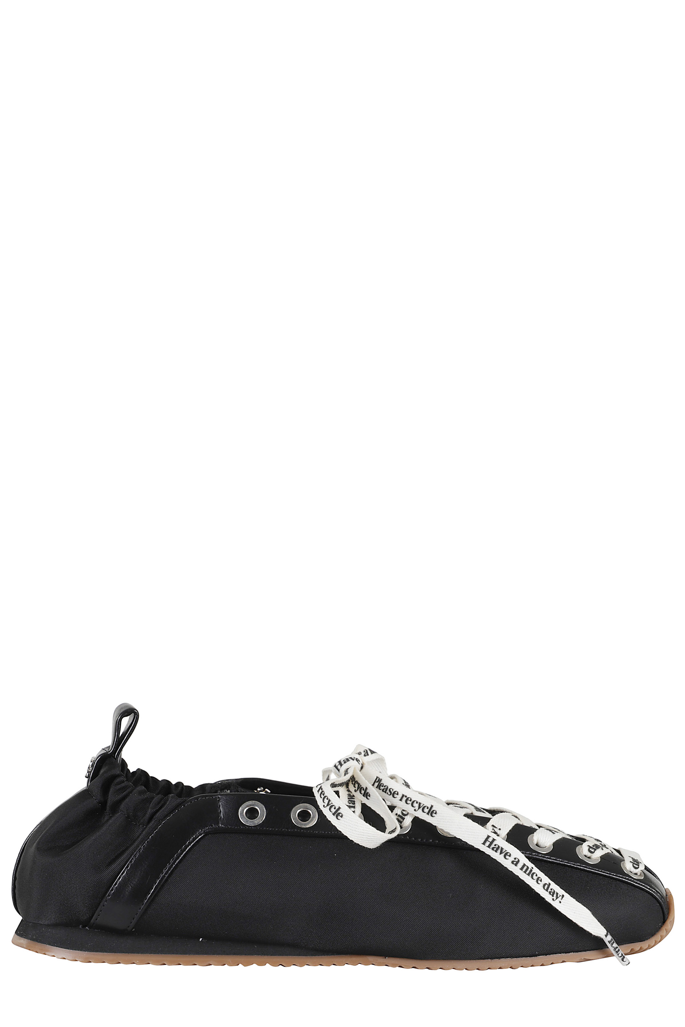 Ganni Women's Black Lace Up Sporty Ballerina Nylon Polyurethane Calzature