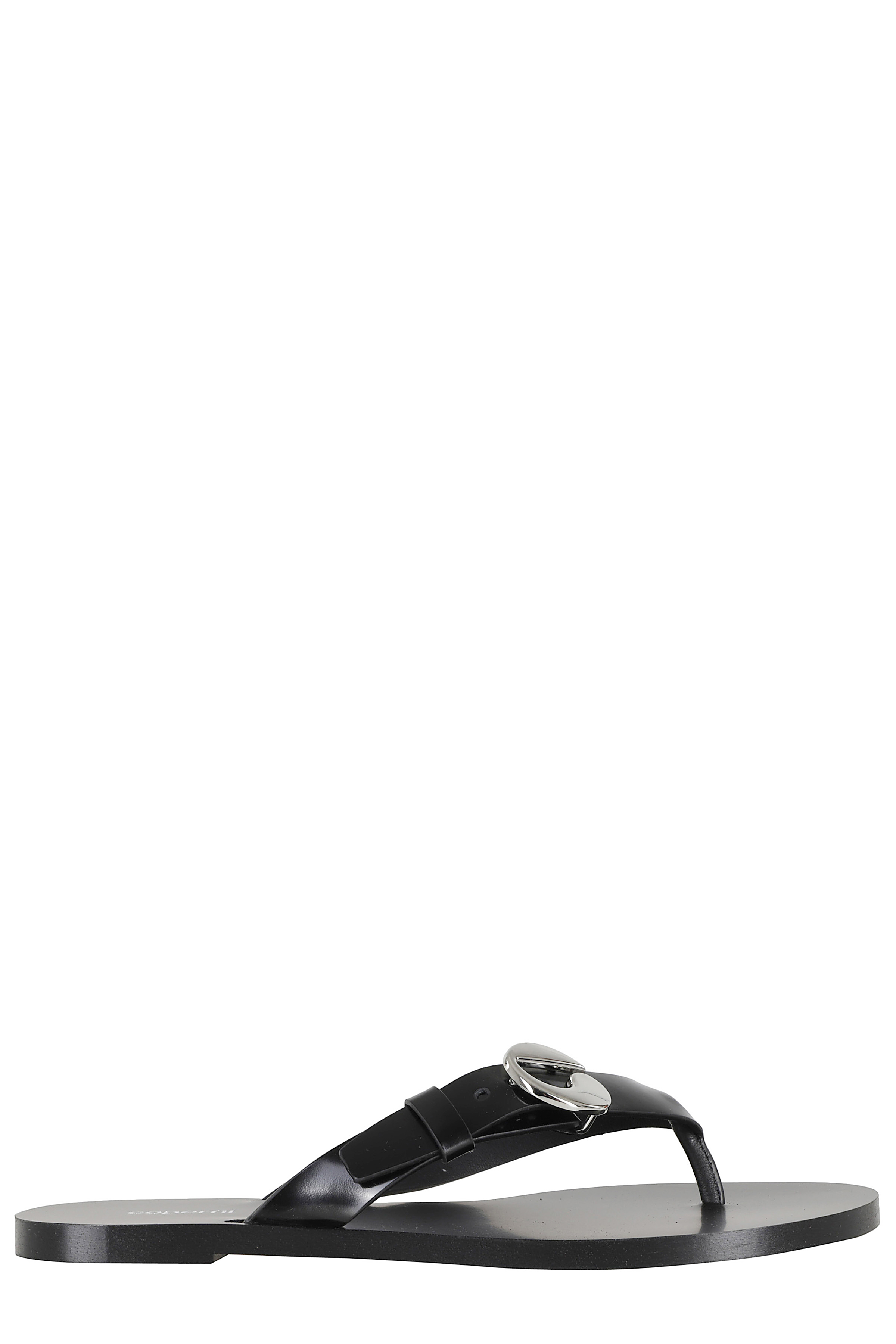 Coperni Women's Black C Logo Flip Flops Pelle Calzature