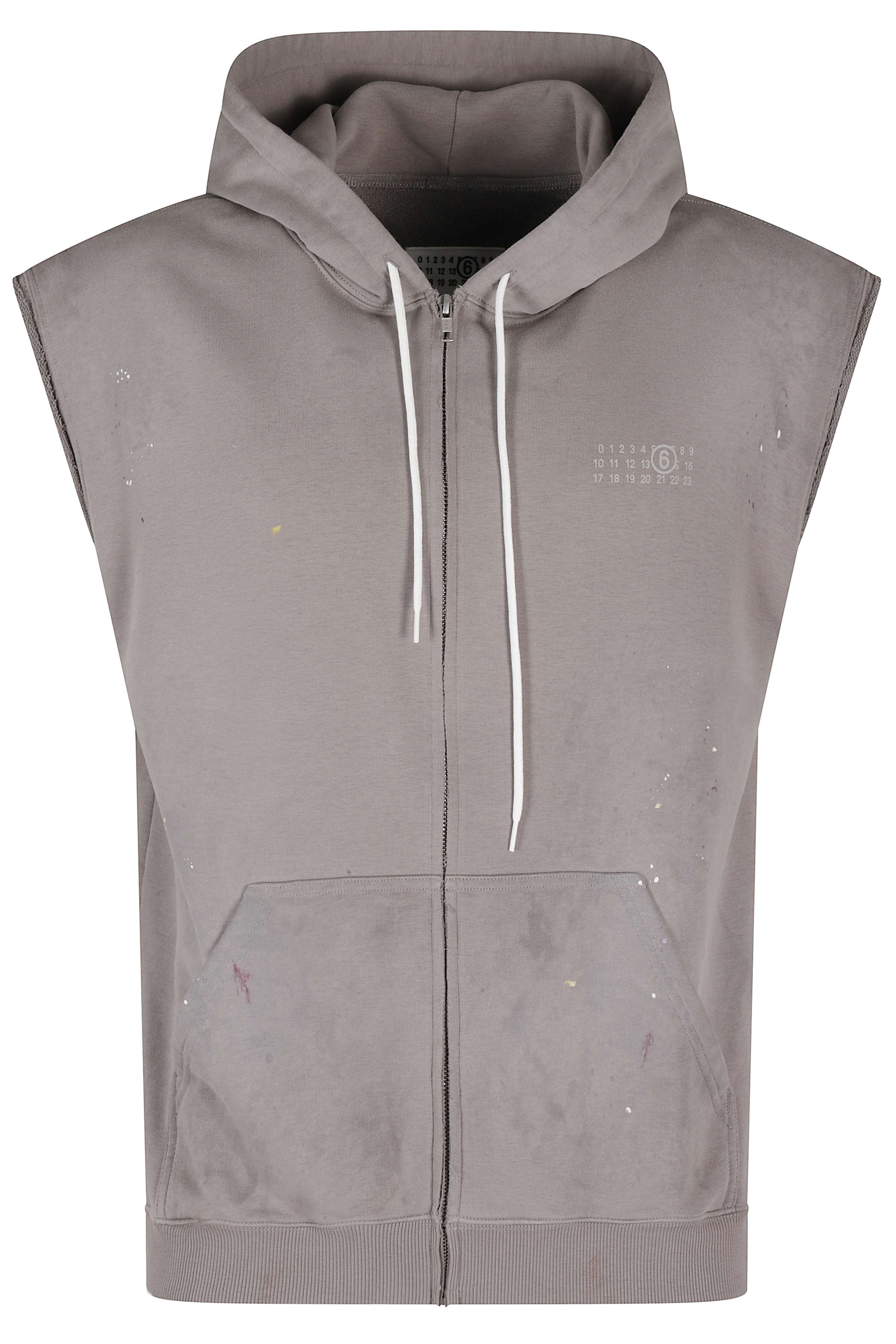Mm6 Maison Margiela Men's Grey Sweat Jacket Cotone Poliestere Giacca