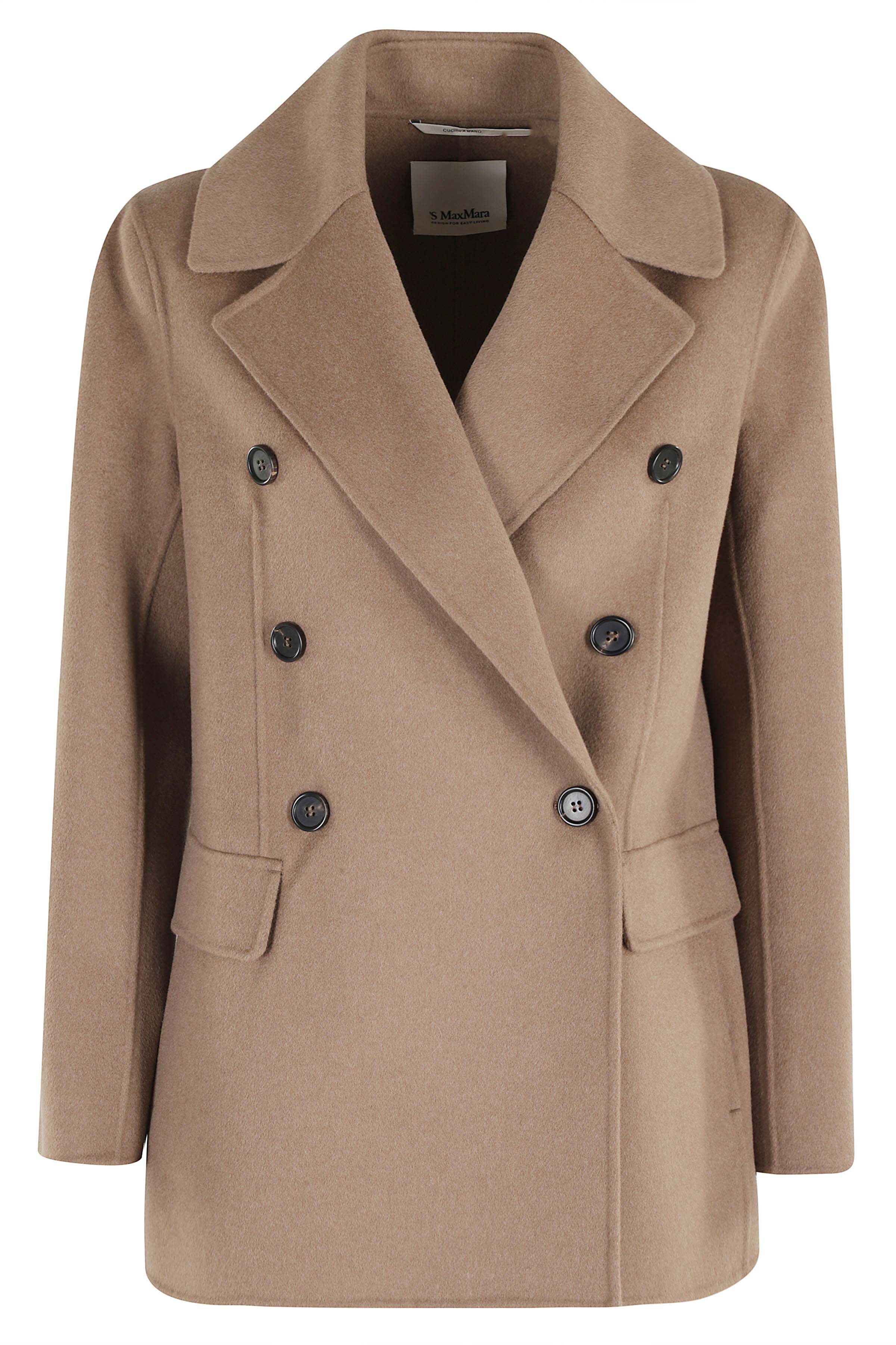 S Max Mara Women's Brown Rita Lana Vergine Cappotto